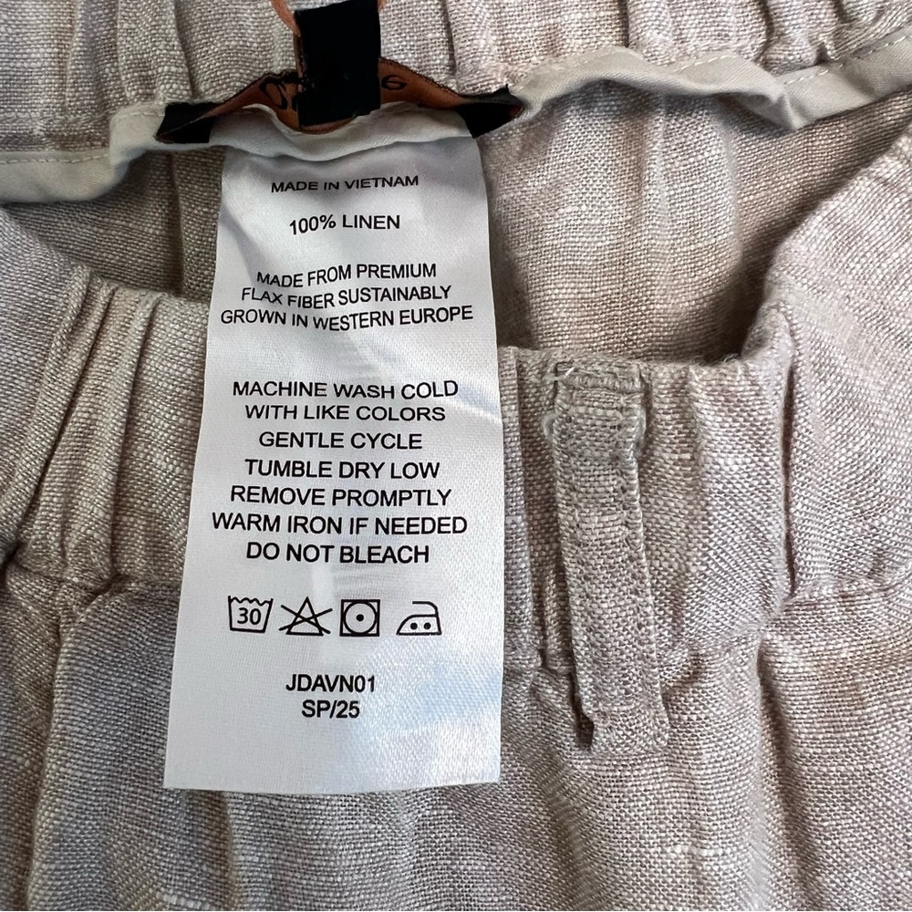 Quince 100% European Linen Pants Flax Beige Small NWT Beach Vacation Travel - Picture 5 of 5